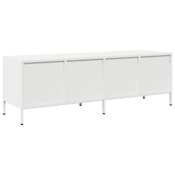vidaXL TV-benk hvit 135x39x43,5 cm kaldvalset stål
