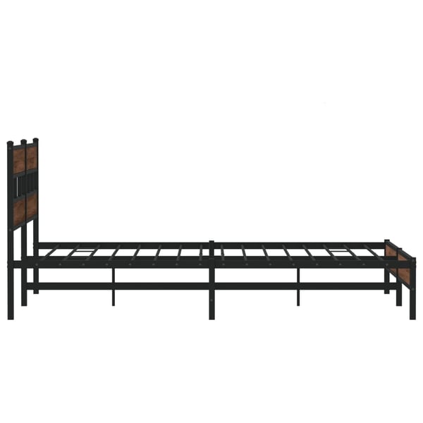 vidaXL Sengeramme i metall uten madrass brun eik 193x203 cm