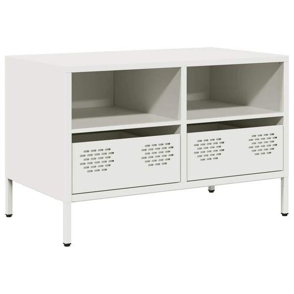 vidaXL tv-bord 68x39x43,5 cm koldvalset stål hvid