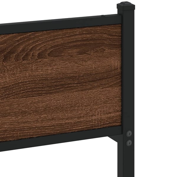 vidaXL Sengeramme i metall uten madrass brun eik 183x213 cm
