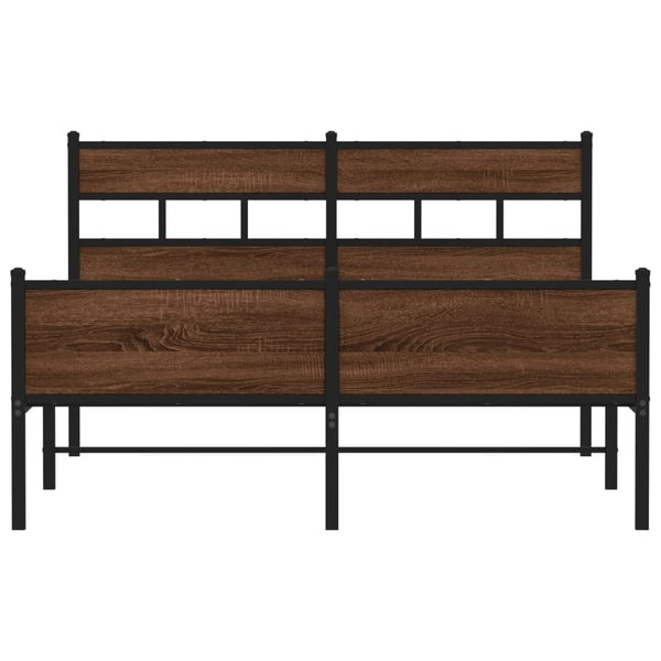 vidaXL Sengeramme i metall uten madrass brun eik 160x200 cm