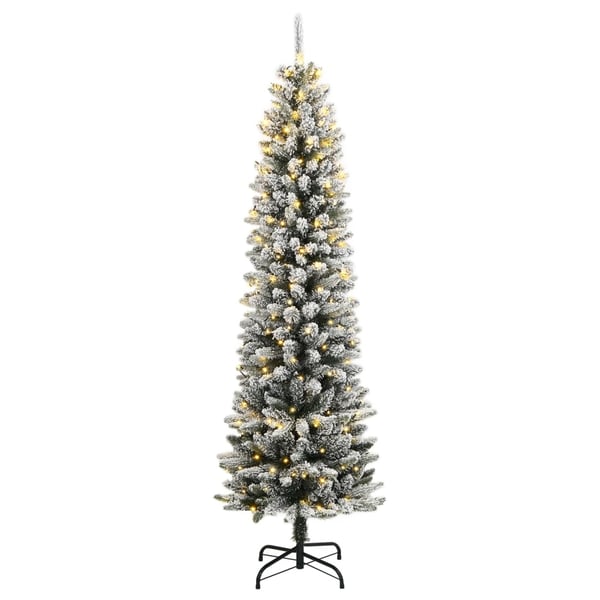 vidaXL Kunstig juletre med 150 LED og flokket snø 150 cm