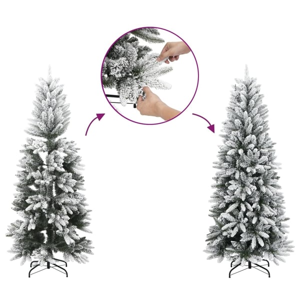 vidaXL Kunstig juletre med 150 LED og flokket snø 150 cm