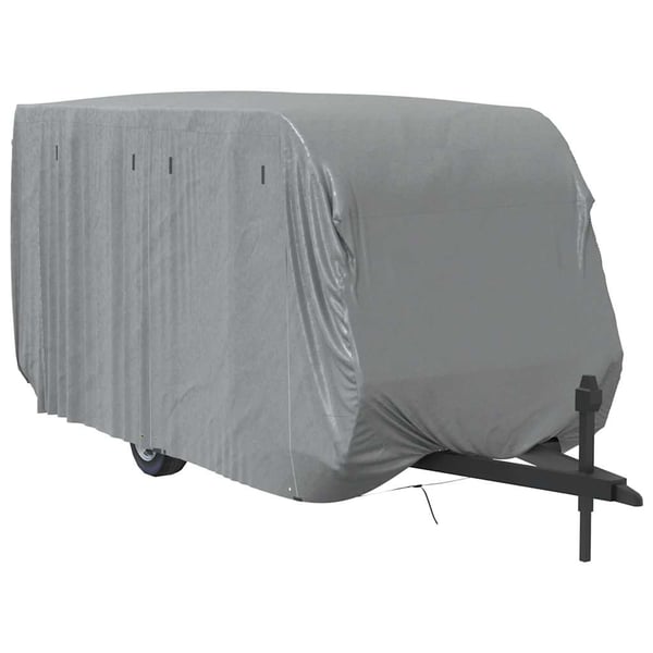 vidaXL asuntovaunun päällinen harmaa 460x250x220 cm kuitukangas