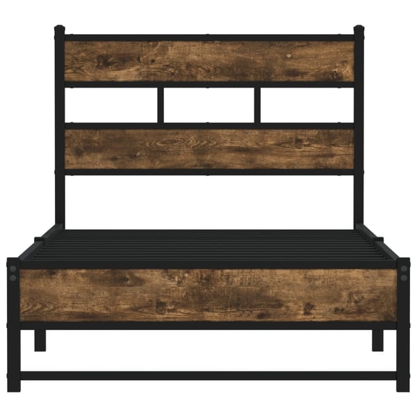 vidaXL sengeramme uden madras 80x200 cm metal røget egetræsfarve