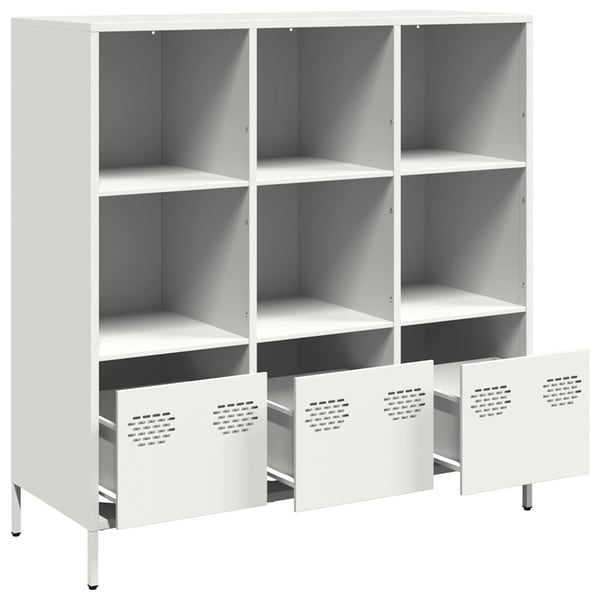 vidaXL Highboard hvit 101,5x39x103,5 cm stål