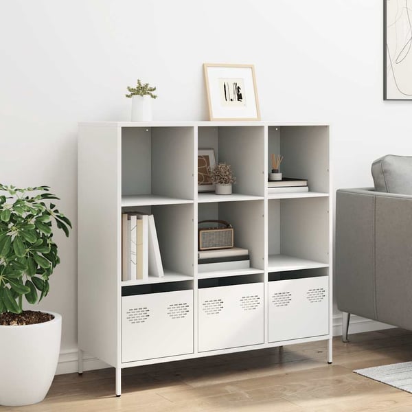 vidaXL Highboard hvit 101,5x39x103,5 cm stål