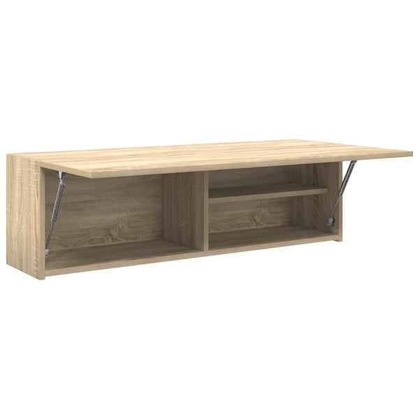 vidaXL Veggskap til baderom sonoma eik 100x25x30 cm konstruert tre