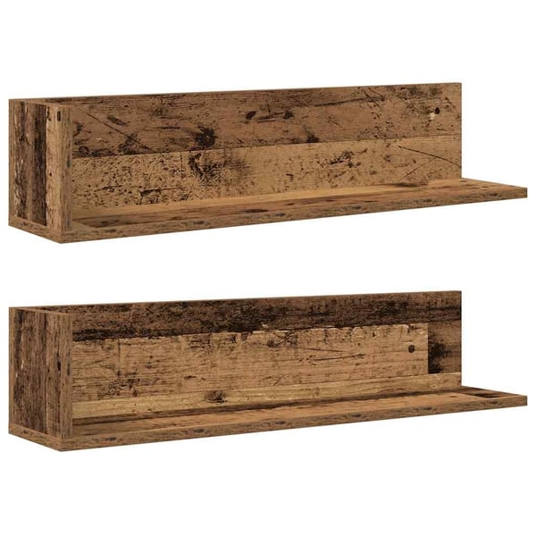 vidaXL seinähyllyt 2 kpl vanhaa puuta 75x16,5x16,5 cm tekninen puu