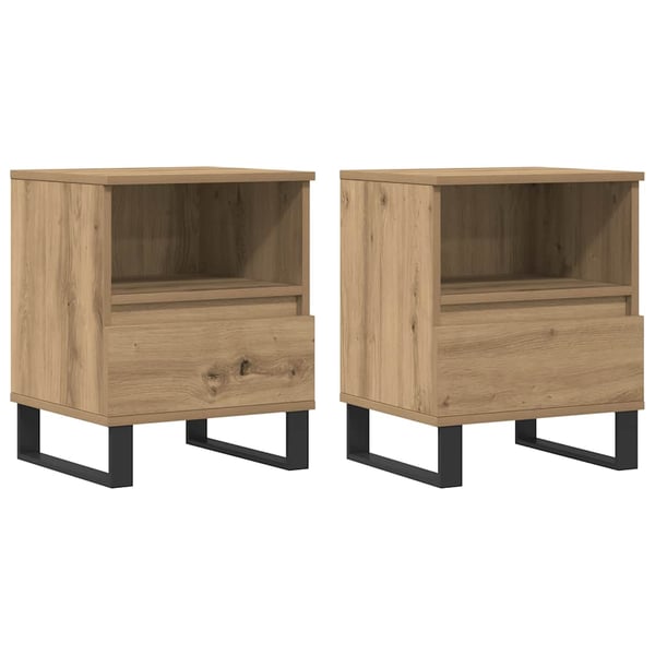 vidaXL Nattbord 2 stk artisan eik 40x35x50 cm konstruert tre