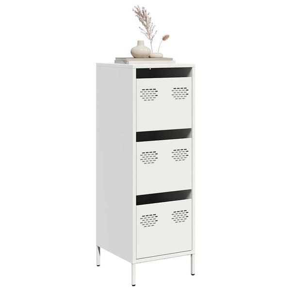 vidaXL Highboard hvit 39x35x103,5 cm stål