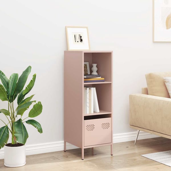 vidaXL skab 35x39x103,5 cm stål lyserød