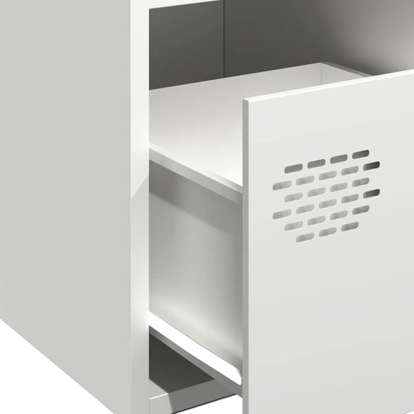 vidaXL Skjenk hvit 68x39x73,5 cm kaldvalset stål