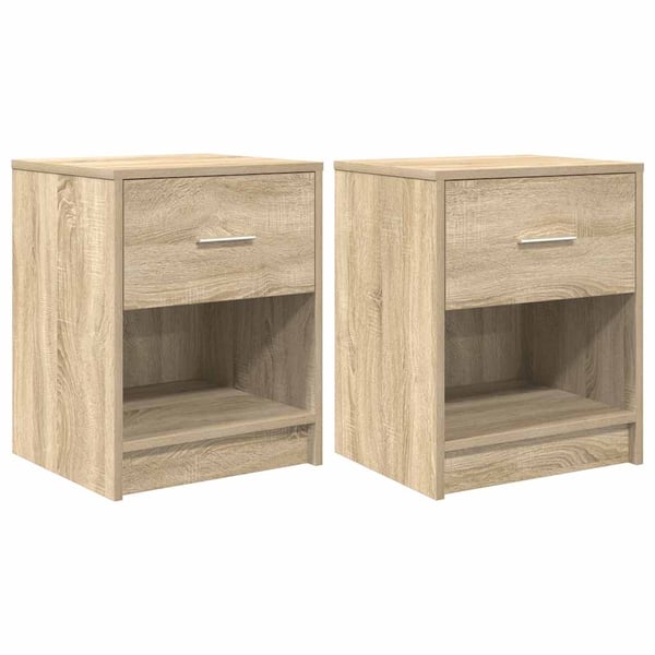 vidaXL Nattbord 2 stk med skuff sonoma eik 40x34x50 cm