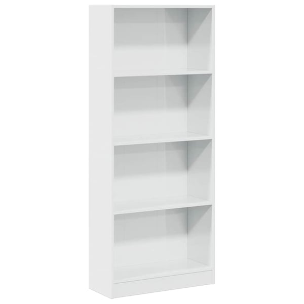 vidaXL skab 60x24x143 cm konstrueret træ hvid højglans