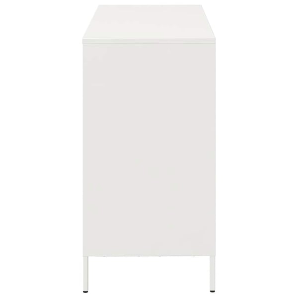 vidaXL Skjenk hvit 101,5x39x73,5 cm kaldvalset stål