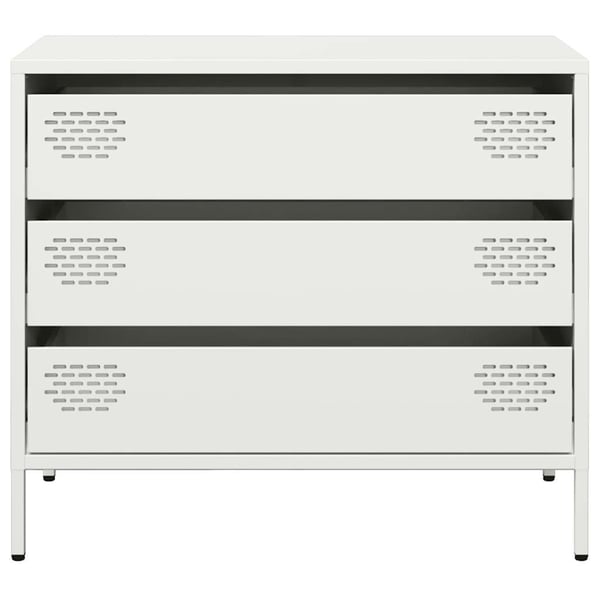 vidaXL Skjenk hvit 68x39x58,5 cm kaldvalset stål