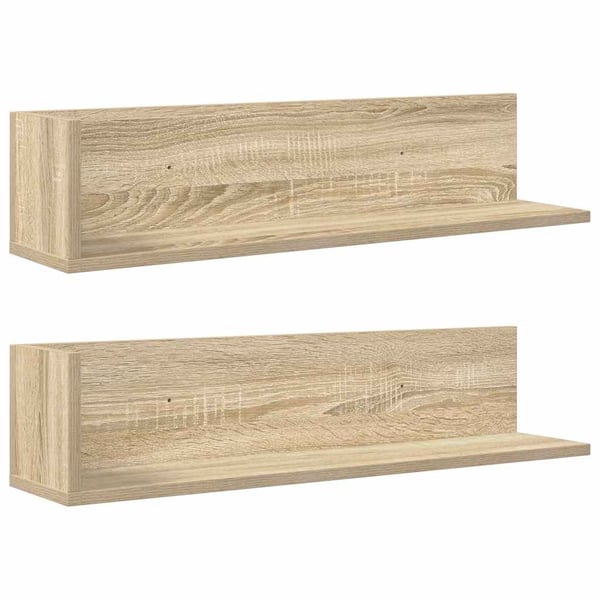 vidaXL Veggskap 2 stk sonoma eik 75x16,5x16,5 cm konstruert tre