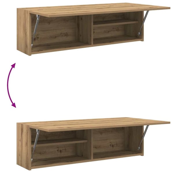 vidaXL Veggskap til baderom artisan eik 100x25x30 cm konstruert tre