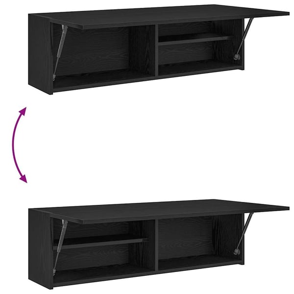vidaXL Veggskap til baderom svart 100x25x30 cm konstruert tre
