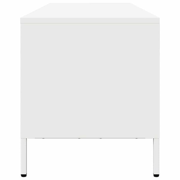 vidaXL TV-benk hvit 202x39x43,5 cm kaldvalset stål