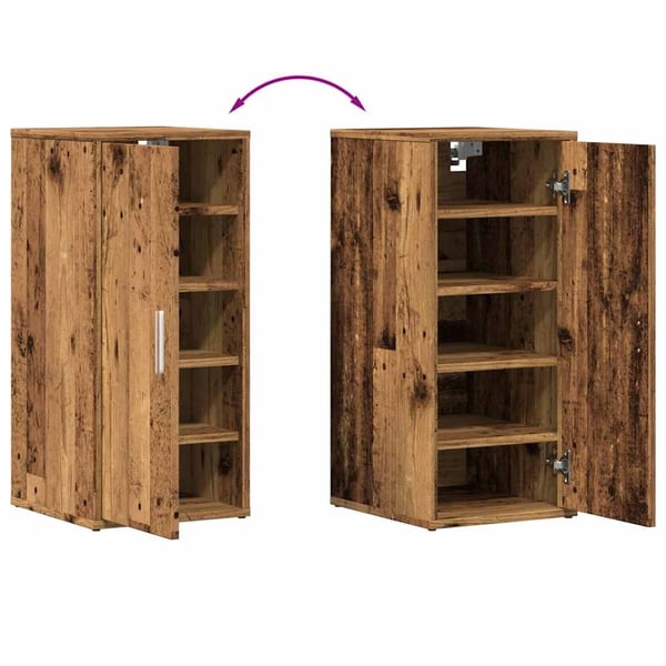 vidaXL Skoskap gammelt tre 32x35x70 cm konstruert tre