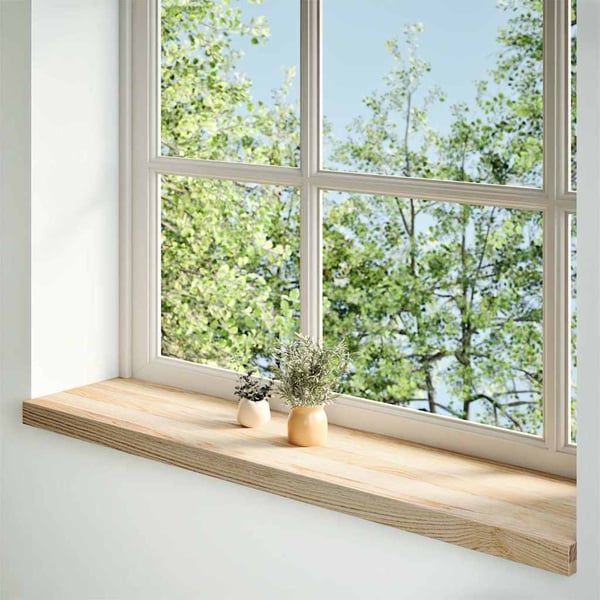 vidaXL Vinduskarmer 2 stk ubehandlet 110x25x2 cm heltre eik