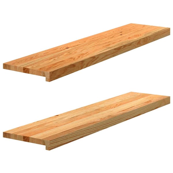 vidaXL Vinduskarmer 2 stk lysebrun 110x25x2 cm heltre eik