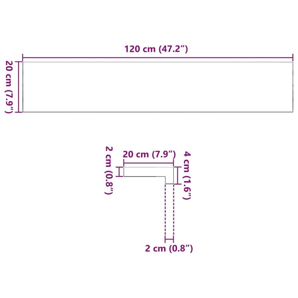vidaXL vindueskarme 2 stk mørkebrun 120x20x2 cm massivt egetræ
