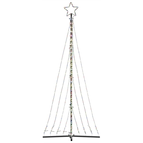 vidaXL LED-juletræ 447 LED'er 249 cm farverigt lys