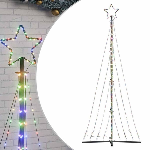 vidaXL LED-juletræ 447 LED'er 249 cm farverigt lys