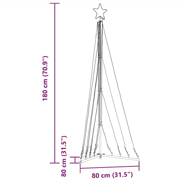 vidaXL LED Juletre 339 LEDs Blå 187 cm