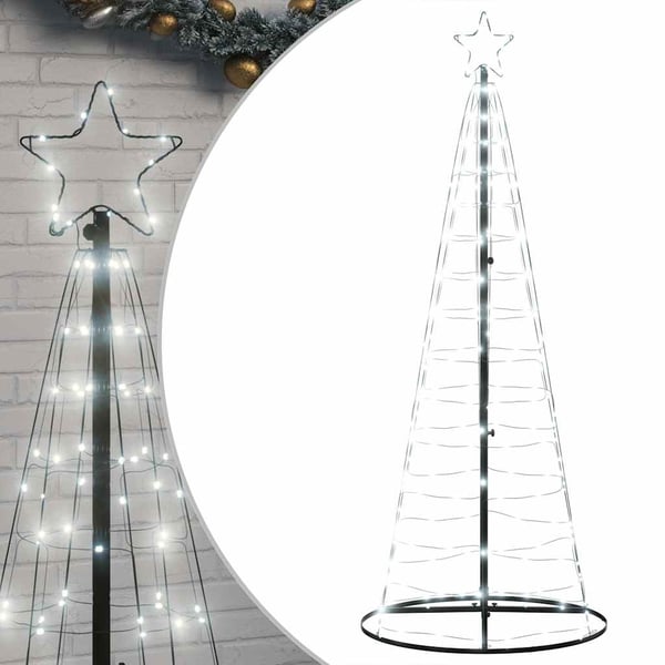vidaXL LED julgran 200 LEDs kallvit 182 cm