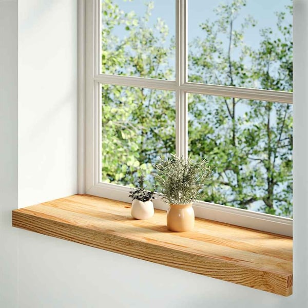 vidaXL Vinduskarmer 2 stk lysebrun 70x25x2 cm heltre eik