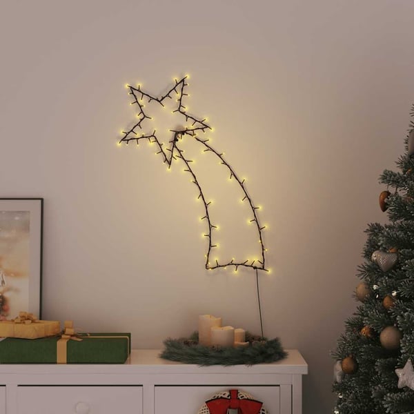 vidaXL Julelys stjerneskudd silhuett 115 LEDs varm hvit