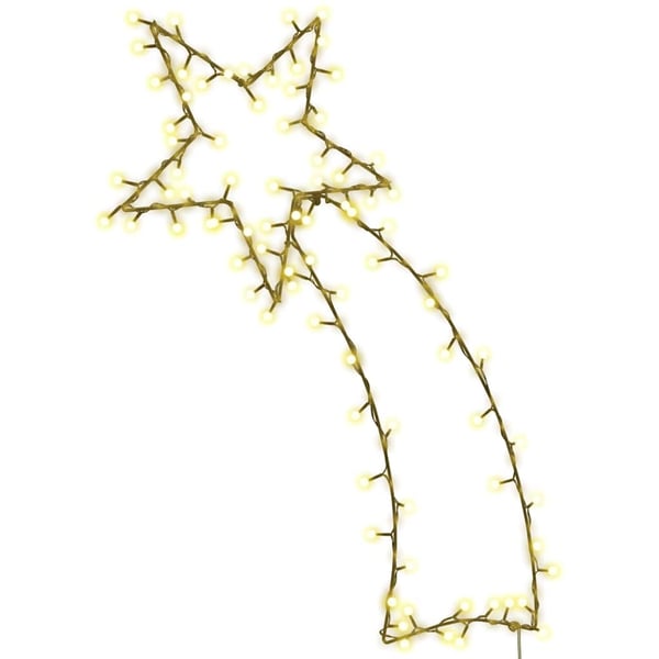 vidaXL Julelys stjerneskudd silhuett 115 LEDs varm hvit