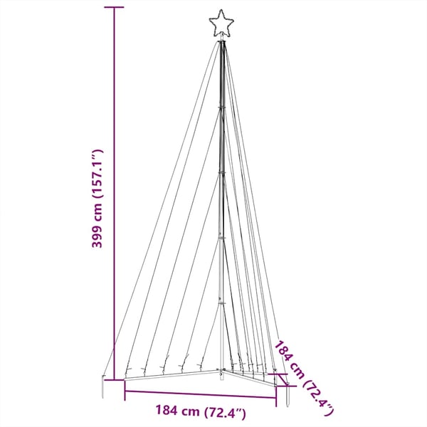 vidaXL LED Juletre 570 LEDs Varm Hvit 399 cm