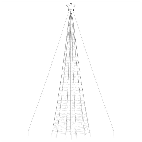 vidaXL Julgransbelysning med markspett 1534 LEDs kallvitt 500 cm