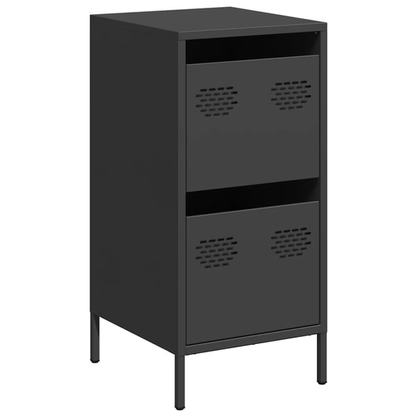 vidaXL Skjenk svart 35x39x73,5 cm kaldvalset stål