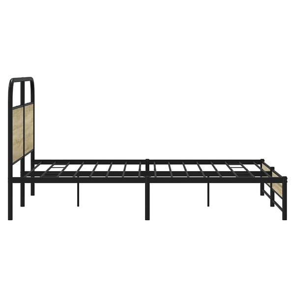 vidaXL Sengeramme i metall uten madrass sonoma eik 160x200 cm