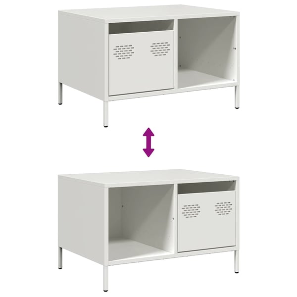 vidaXL sofabord 68,5x50x43,5 cm koldvalset stål hvid