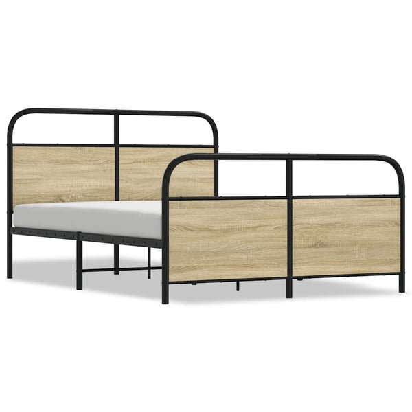 vidaXL Sengeramme i metall uten madrass sonoma eik 140x200 cm