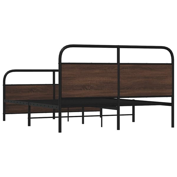 vidaXL Sengeramme i metall uten madrass brun eik 160x200 cm