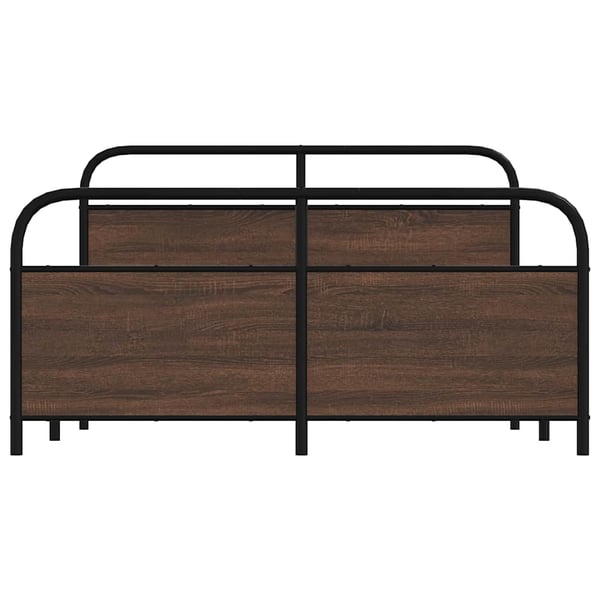 vidaXL Sengeramme i metall uten madrass brun eik 160x200 cm