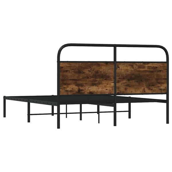 vidaXL sengeramme 135x190 cm uden madras konstrueret træ røget eg