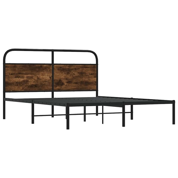 vidaXL Sengeramme uten madrass røkt eik 120x190 cm konstruert tre