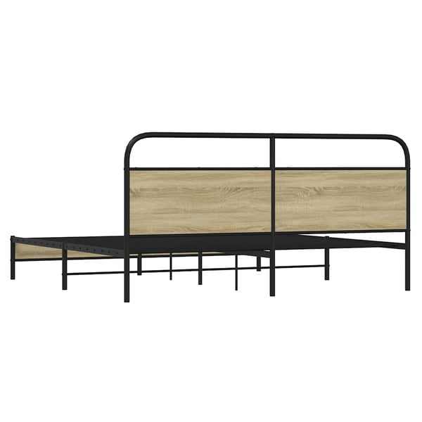vidaXL Sengeramme i metall uten madrass sonoma eik 193x203 cm