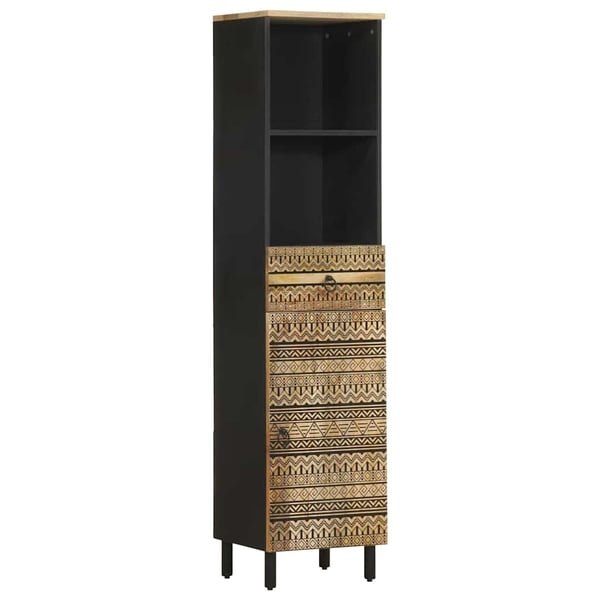 vidaXL Baderomsskapsett 4 deler heltre mango