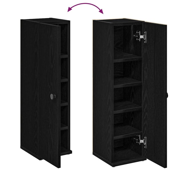 vidaXL Baderomsskap med rulleholder svart 20,5x22x72 cm