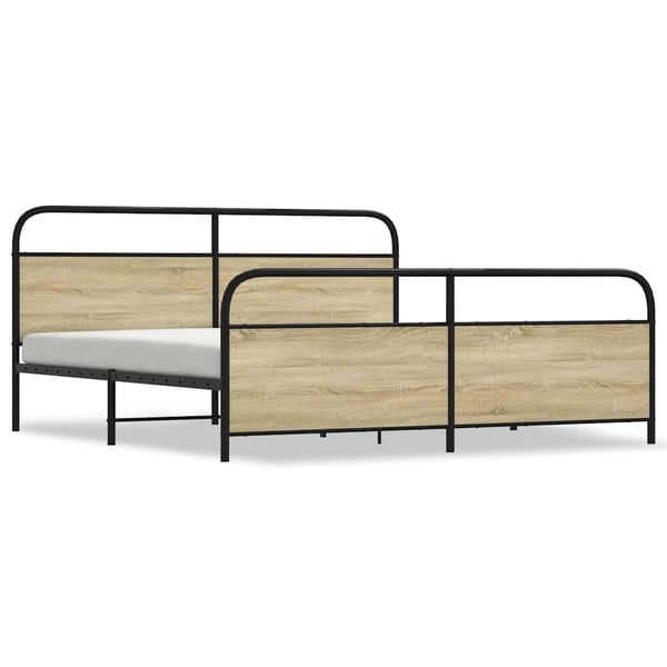 vidaXL Sengeramme i metall uten madrass sonoma eik 180x200 cm